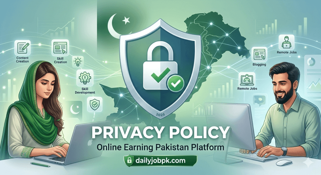Privacy Policy Online Earning Pakistan data protection concept