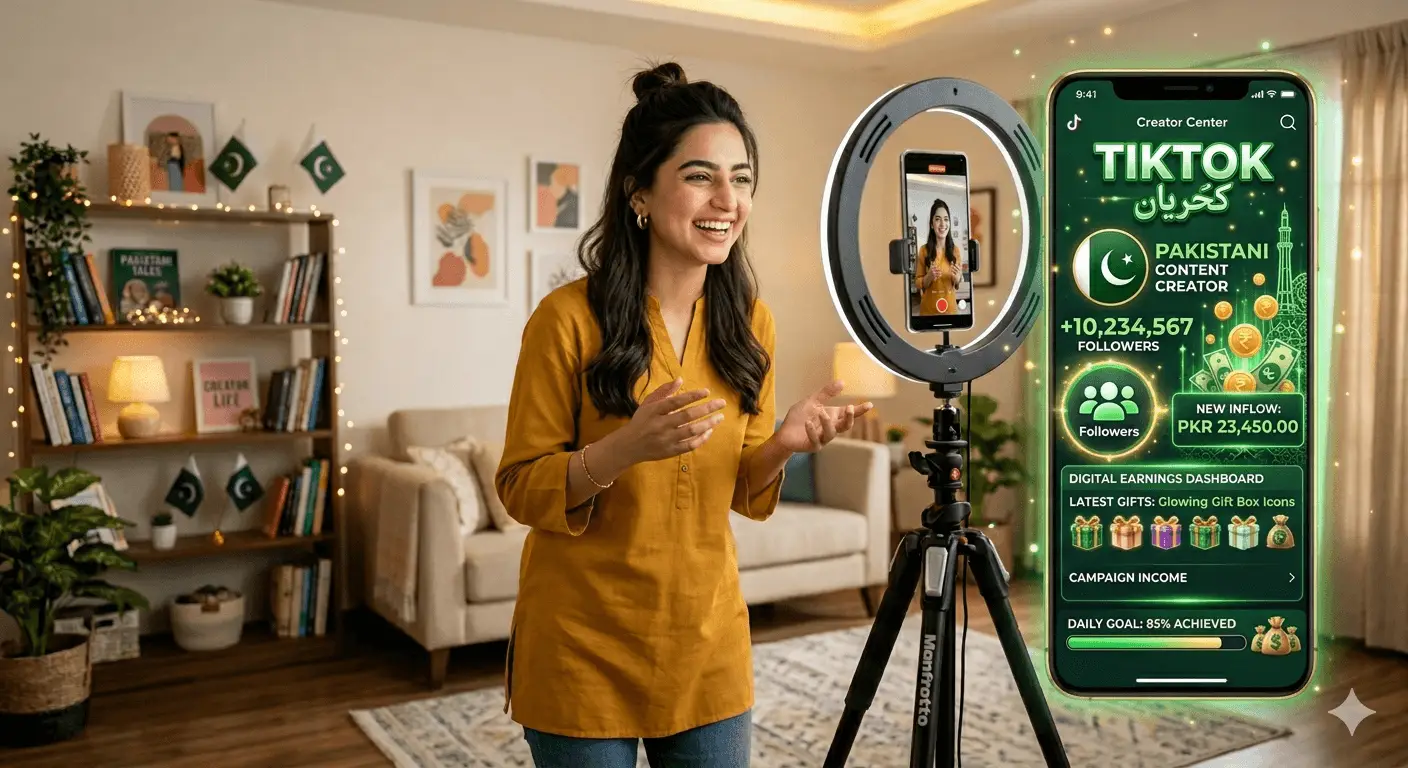 TikTok earning money concept Pakistan